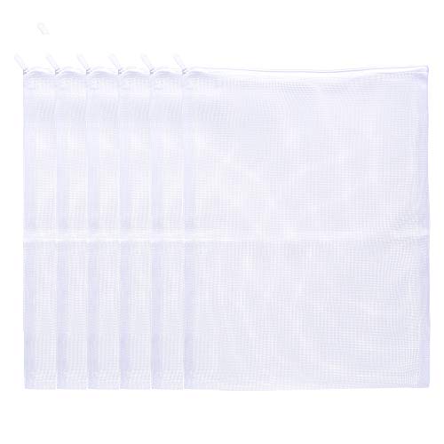 JIHAQUA Aquarium Filter Bags Large - Reusable Fish Tank Filter Media Mesh Bags with Plastic Zipper (14 x 18 inch (6 Pack)) - size: 14 x 18 inch (6 Pack)