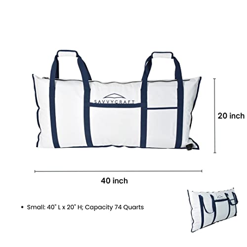 Savvycraft Waterproof Leakproof Insulated Fish Kill Bag, Heavy Duty Soft Fish Storage Bag with Easy Grip Handles, White 40" L x 20" H - style: Envelop: 40"l X 20"h