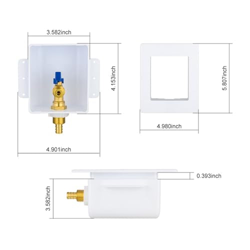 EFIELD Universal Ice Maker Box,1/2-Inch Pex Crimp Inlet with Installed 1/4-Turn Ball Valve, (Crimp Pex 1807),(IM016) - size: without Arrestor, style: Pex Crimp