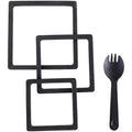 Square Floating Fish Feeding Ring Set, 3 Sizes Aquarium Decoration Interception Tool for Duckweed Control, for Guppies, Helps Keep Food Together, with Spoon