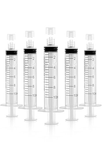 Luer Lock Syringe 10ml - Sterile Disposable Syringes without Needles (10 Pack), Individual Sealed Packaging - size: 10ml