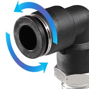 1/4 Air hose fittings, Air fittings Male Elbow 1/4 Inch Tube OD x 1/8 NPT Thread Push to Connect Fitting, PL-1/4-N1 (Pack of 10) (1/4-1/8) - size: OD 1/4 - NPT 1/8