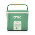 RTIC 8 QT Road Trip Personal Cooler, Small, Compact, Insulated, Portable Ice Chest Box for Food, Drink, Beverage, Beach, Camping, Picnic, Fishing, Boat, 12-Can Capacity - color: Sage/Beach