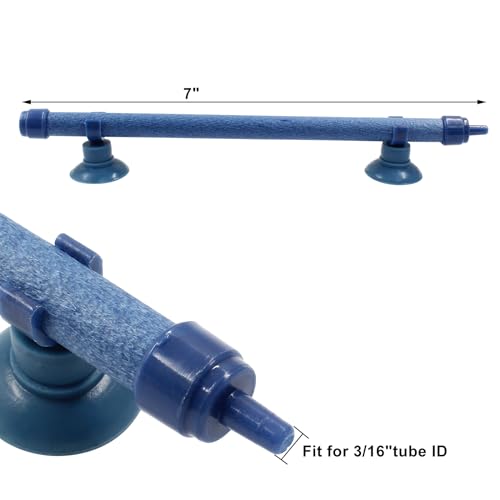 2-Piece 7-Inch Blue Fish Tank Air Stone Bar Air Pump Aquarium Bubble Wall Tube for Fish Tank Bubble Release Diffuser Bar - size: 7"