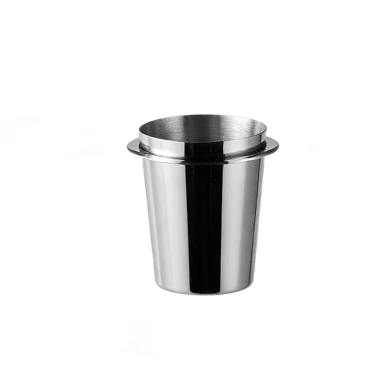 Coffee Dosing Cup 53mm, Stainless Steel Dosing Cup Compatible with All 53mm Portafilter, Coffee Powder Cup, Coffee Powder Feeder, Coffee Machine Accessories (Silvery, 53mm) - color: Silver, size: 53mm