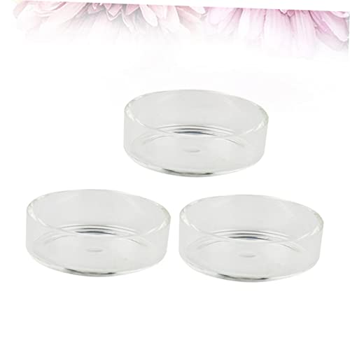 Kisangel 3pcs Round Glass Shrimp Feeding Dish Crystal Shrimp Food Basin for Aquarium Durable Feeder Bowl for Fish and Reptiles Tank Ornament and Supplies - size: Size 1
