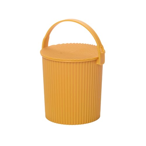 Hachiman Micro Bucket - 0.18 Gallon Heavy Duty Bucket with Lid and Handle - Hands-Free Filling - Easy to Stack and Store - Indoor Outdoor Use - 4.9" x 4.6" - Mustard - color: Mustard, size: Micro