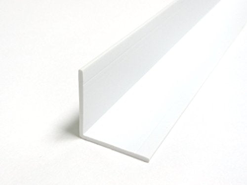 White Wall Corner Guard Protector Molding 2-Pack 15/16" x 15/16" x 1/16" x 8-ft Length Vinyl Plastic
