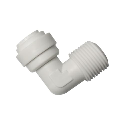 10-Piece 3/8" Male Thread to 5/16" Quick Connect Adapters - Elbow RO Water Filter Fittings for Reverse Osmosis System - style: elbow male 3/8 to 5/16 o.d.