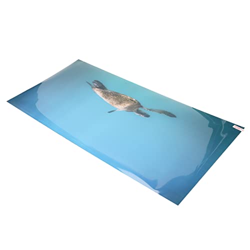 Aquarium Background Paper PVC Self Adhesive 3D Effect Fish Tank Decoration Poster, HD Lifelike Deep Sea Animal Design, Non Sticker for Freshwater (91 * 50CM) - size: 91*50CM