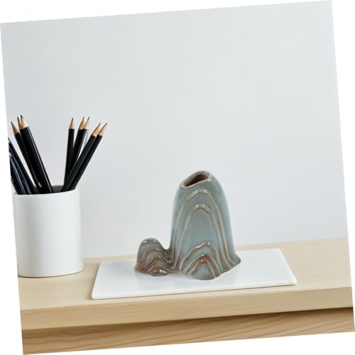MAGICLULU Ceramic Mini Mountain - Fish Tank Landscape Decoration - Office Home Bonsai Decor Zen Garden Accessories- Ceramic Brush Holder