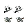 4 Pcs 2-Way Aquarium Air Splitter, Stainless Steel Pump Lever Flow Control Valve for Fish Tank (2 Sizes)