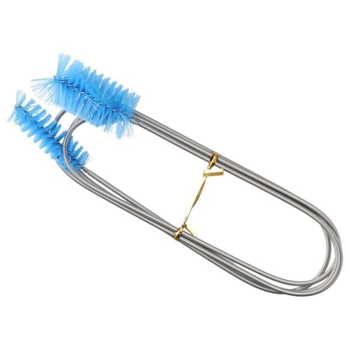 Aquarium Filter Hose Brush Extra-Long Flexible Blue Tube Cleaning Brush Stainless Steel Feeding Tube Brush Fish Tank