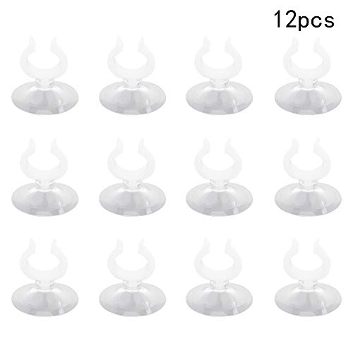 MroMax Aquarium Suction Cup Clips Airline Tubing Hose Heater Clips Clamps Holder for Fish Tank Clear 23mm to 27mm 12Pcs - size: 12pcs 23mm to 27mm