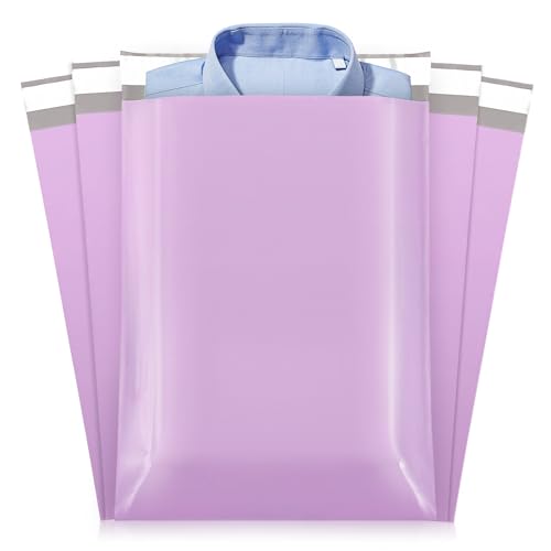 Fuxury Poly Mailers 10x13 Inch 1200 Pcs, Bulk Shipping Bags for Clothing, Strong Adhesive Shipping Envelopes for Small Business Suppliers,Waterproof Mailers Poly Bags Mailing Envelopes Light Purple - color: Light Purple, size: 10x13" 1200pcs