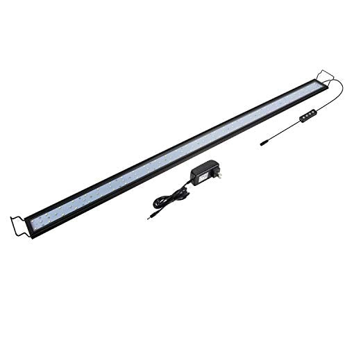 hygger 32W Full Spectrum Aquarium Light with Aluminum Alloy Shell Extendable Brackets, White Blue Red LEDs, External Controller, for Freshwater Fish Tank (46-52 inch) - size: 32W (46-52 inch)