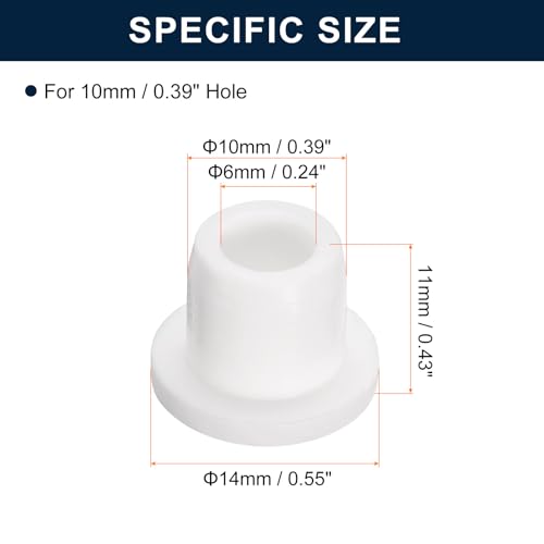 uxcell 4 Pieces White Plug Holes, T10 Waterproof Rubber Button Plug for 10mm / 0.39" Hole - size: 10mm