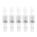 5 Pcs Aquarium Plastic Hose Barb Fitting 1/4" Inline Check Valve One Way Non Return Barb Hose Fittings Clear Plastic