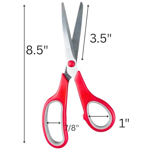 KUTZ 8.5" Comfort-Handle Office Scissors | Large Finger Holes | Extra Sharp Stainless Steel Blades - size: 8.5"