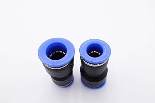 Push to Connect Fitting 1/2" Tube OD x 3/8" Tube OD Reducer, Pneumatic Air Water Straight Union Two Way Connector/Coupler (Pack of 5) - size: 1/2 inch - 3/8 inch