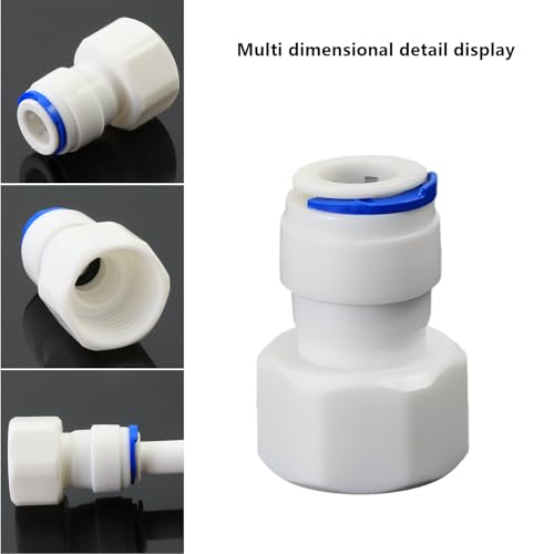 1/2" Female Thread Straight x 3/8" PE Hose OD Push-In Quick-Connect Fitting for RO Reverse Osmosis Water Filter Plastic Joint, Beverage Dispenser & Water Filtration/Purification Systems (5PCS) - style: 1/2" Female Thread to 3/8" Quick-Connect Straight