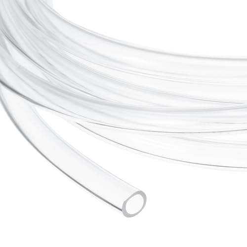uxcell Clear PVC Tubing, 7mm ID x 10mm OD - 15ft PVC Tube Lightweight Vinyl Hose, Transparent Flexible Plastic Water Tubing for Air Oil Water Transfer Aquarium Irrigation - size: 7mm ID x 10mm OD