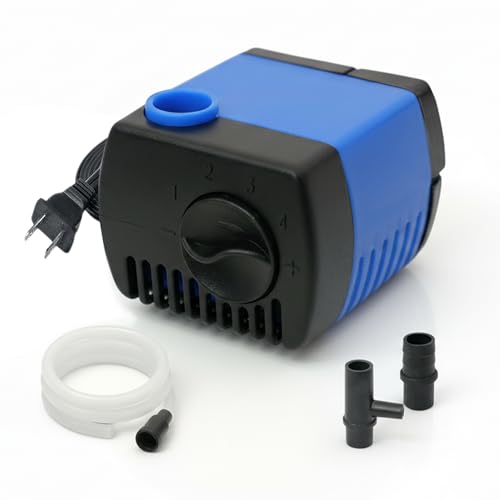 Aqua Dream 66 GPH Submersible Pump - 2.5W Adjustable Ultra Quiet Water Pump for Aquariums and Fountains, 1.9ft Max Lift, Indoor/Outdoor Hydroponic Fish Tank Pump - 6 Pcs - color: Blue; 6 Pc, size: 66 GPH