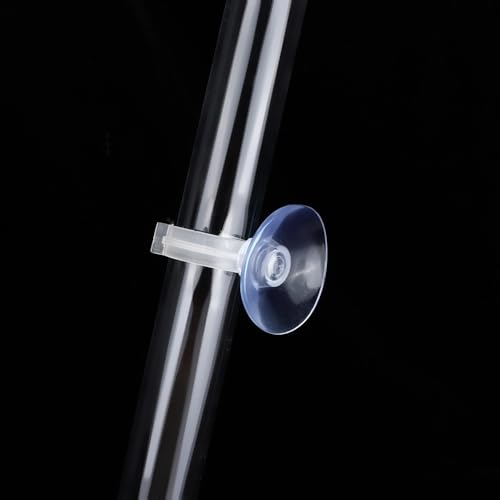 9.84inch Acrylic Aquarium Feeder with Tray Transparent Fish Tank Feeding Tube Leak-Proof Design with Suction Cups for Shrimp and Fish