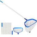 joyhalo Pool Skimmer Net with Pole, 2.5FT-10FT Adjustable Aluminum Pole & Fine Mesh Pool Net,Larger Capacity Skimmer Leaf nets for Cleaning Leaves, Debris - color: White