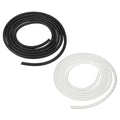 Aquarium Airline Tubing, 5/32"(4mm) ID x 1/4"(6mm) OD 4.9ft PVC Flexible Tube, (2Pcs, Black/White), Intended for Fish Tank Air Pump/Aquarium/Garden/Terrarium Pond - color: Black/White