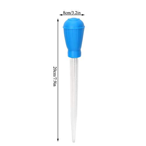 Fish Pipette Dropper, Aquarium Dropper Mini Manual Water Changer Aquarium Gravel Cleaner Waste Remover Changer Aquarium Dropper Pipette Feeder Water Transfer(Blue) - color: Blue