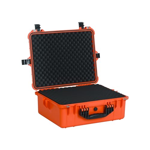 MEIJIA Portable All Weather Waterproof Protective Hard Case,Compact Camera Case with Customizable Fit Foam,Fit Use of Drones,Camera,Equipments, 20.62 x16.85x8.11inches(Orange) - color: Orange