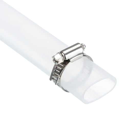 uxcell Silicone Tubing 22mm(7/8") ID 26mm(1") OD 10ft Silicone Rubber Tube Air Hose Water Pipe Clear with Clamps - size: 22mm x 26mm
