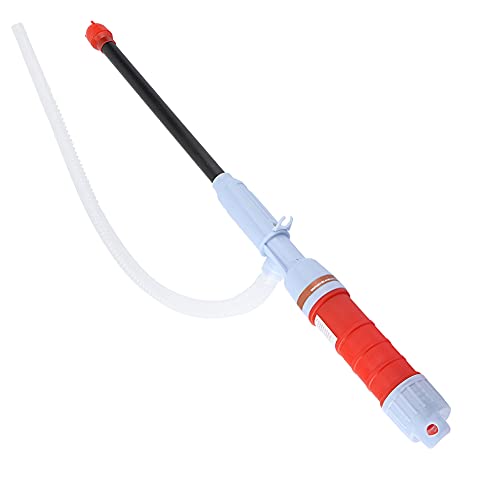 SUNGOOYUE Battery Operated Liquid Transfer Pump PE Electric Siphon Pump 3V 64cm with Bendable Suction Tube for Water Oil Transfer Fish Tank Pool Basement Use (Red) - color: Red