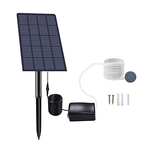 Solar Aquarium Oxygen Aerator Air Pump, Fishing Aerator with Pipe Air Bubble Stones for Garden Fish Tank Pool Pond