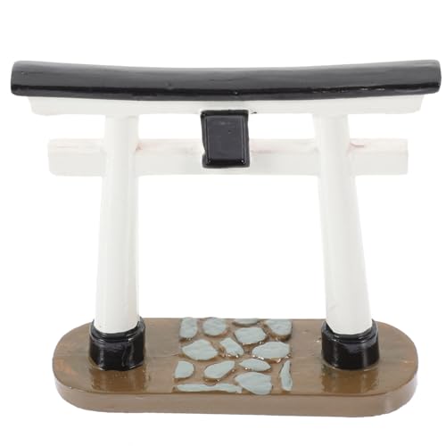 Japanese Torii Gate,Fish Tank Decorations Asian Aquarium Statue Japan Shrine Oriental Pagoda Bridge Sandstone Ornament Betta Fish Decorations for Tanks As Shown