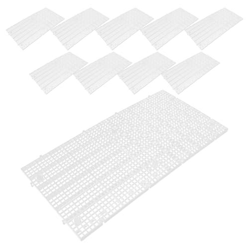 10pcs Aquarium Fish Tank Divider Plastic Egg Crate Panel 30x15cm Fine Mesh Bottom Filter Grid Board Removable Cuttable for Breeding and Water Flow Separation