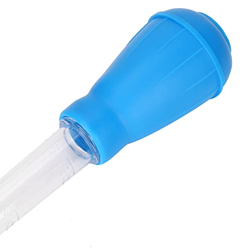 Fish Pipette Dropper, Aquarium Dropper Mini Manual Water Changer Aquarium Gravel Cleaner Waste Remover Changer Aquarium Dropper Pipette Feeder Water Transfer(Blue) - color: Blue
