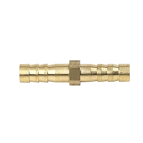 X AUTOHAUX 6mm Brass Barb Hose Fitting Straight Union Connector for Air Water Gas Oil 5pcs - size: 6mm