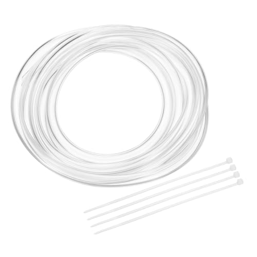 uxcell Flexible PVC Tubing, 6mm ID x 9mm OD - 6.6 Feet Long Clear Vinyl Water Pipe, Lightweight Plastic Hose Water Pipe with Zip Ties for Aquaponics, Air Hose, Irrigation - size: 6mm ID x 9mm OD