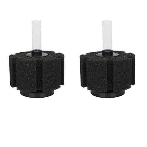ALEGI Aquarium Sponge Filter with Airline Tubing, Check Valves, Suction Cups for 55 Gallon Fish Tank, Betta, Nano, Shrimp, Fry - size: Large up to 55Gal 2 Pcs