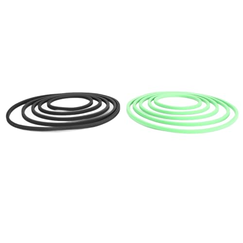 Gavigain Aquarium Feeding Ring Set, 5 Sizes, EVA Foam, Prevents Food, Promotes Water Circulation, Ideal for Fish, Turtles, Plants (5pcs Green+5pcs Black) - color: 5pcs Green+5pcs Black