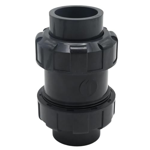 EATAKWARD 1-1/2 inch PVC True Union Check Valve, Slip-Slip Full-Port Practical Check Valve, Sch80 Socket Insert Pool Ball Check Valve for Backflow Prevention