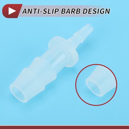 5 Pcs Aquarium Plastic Hose Barb Fitting 1/8" to 5/16" Hose ID Connectors Clear Plastic - size: 1/8"-5/16"