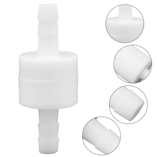 Check Valve 1/4" Plastic Barb Hose One Way Inline Check Valve Non Return Ozone Resistance PVDF for Fuel Gas Oil Water Air, Pack of 2 - size: 1/4 Inch