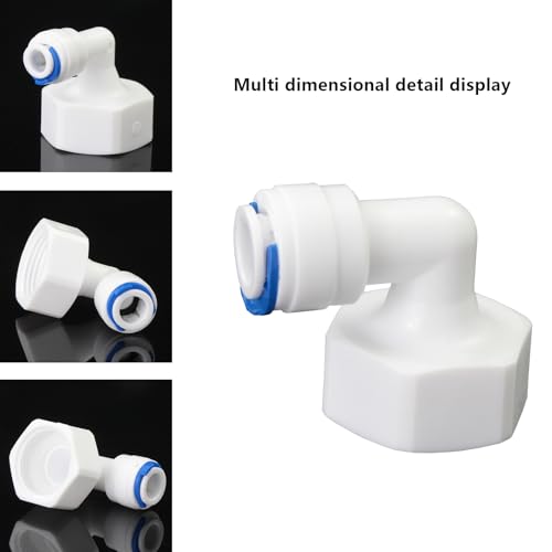 3/4"F Elbow to 1/4" Push-Fit Adapter, 3 Pcs | Plastic RO water filter hose connector for garden hoses, pre-purifiers & water purifiers. - style: 1/4” Tube to 3/4” Female Thread Elbow