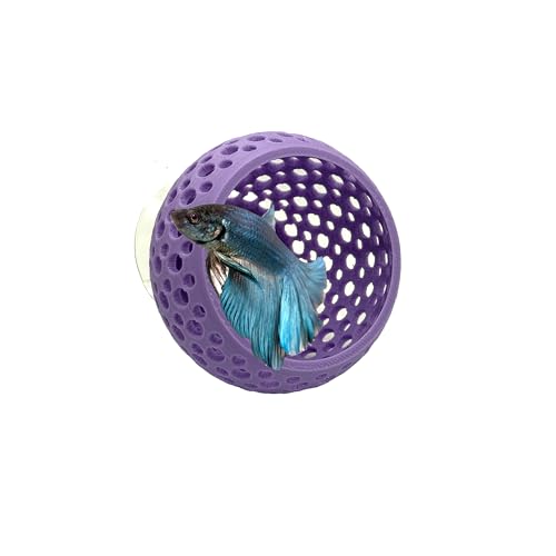 Betta Bulb Hide 2.0 | Large Aquarium Cave with Suction Cup - Fish Tank Ornament, Shrimp Hideout, Aquatic Decor (Lavender Bliss) - color: Lavender Bliss