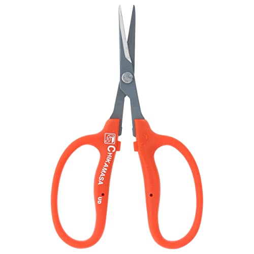 Chikamasa B-500SRF Curved Scissors with Fluorine Coating, Orange - color: Orange