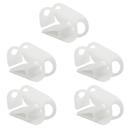 1/2" - 5/8" Plastic Tubing Clamps, 5 Pcs Adjustable Tube Clamp, Peg Tube Clip, Laboratory Pinch Valve Flow Control Hose Clamp for Control Wine, Beer Bottle and Infusion Bottle (White) - size: 1/2" - 5/8"