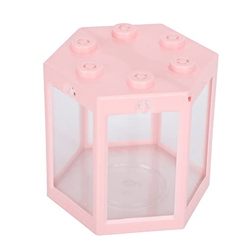 Mini Plastic Fish Small Hex Fish Portable Desktop Aquarium Fish Bowl for Office Home Decor